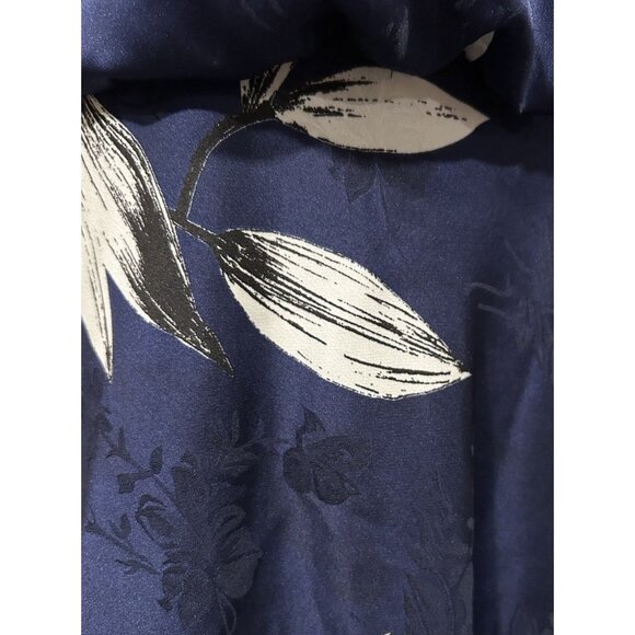 Adrianna Papell Halter Midi Dress Blue Floral Wedding Guest Women's Size 8 - Picture 5 of 8